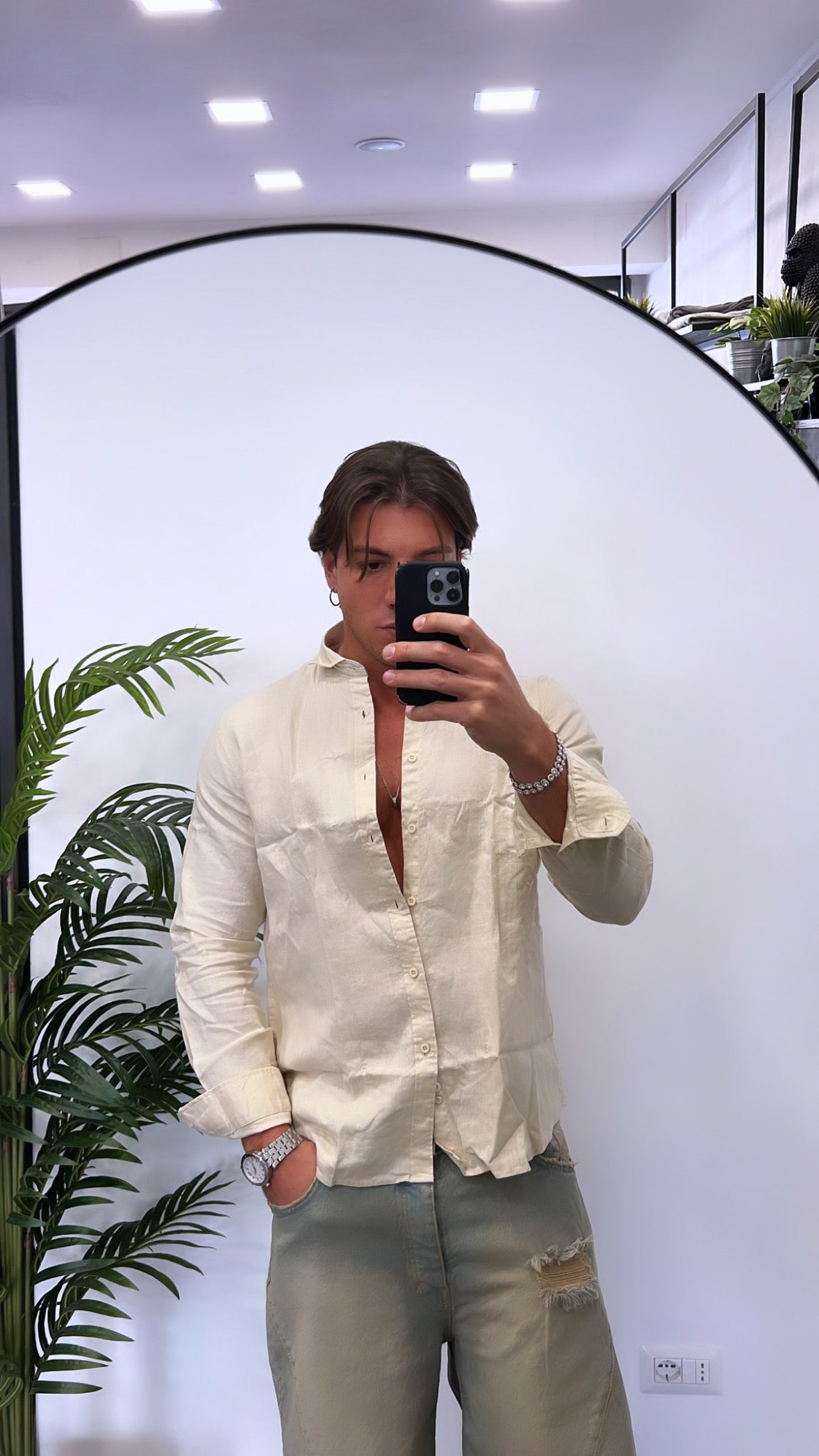 CAMICIA PURO LINO BEIGE