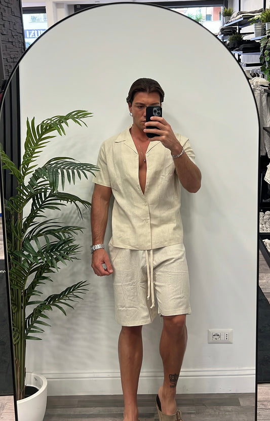 COMPLETO MISTO LINO BEIGE