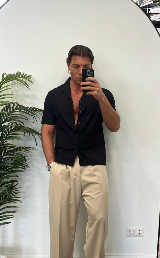 CAMICIA RICAMO NERA