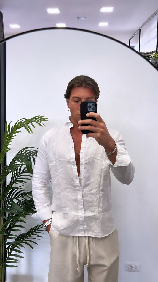 CAMICIA PURO LINO BIANCA