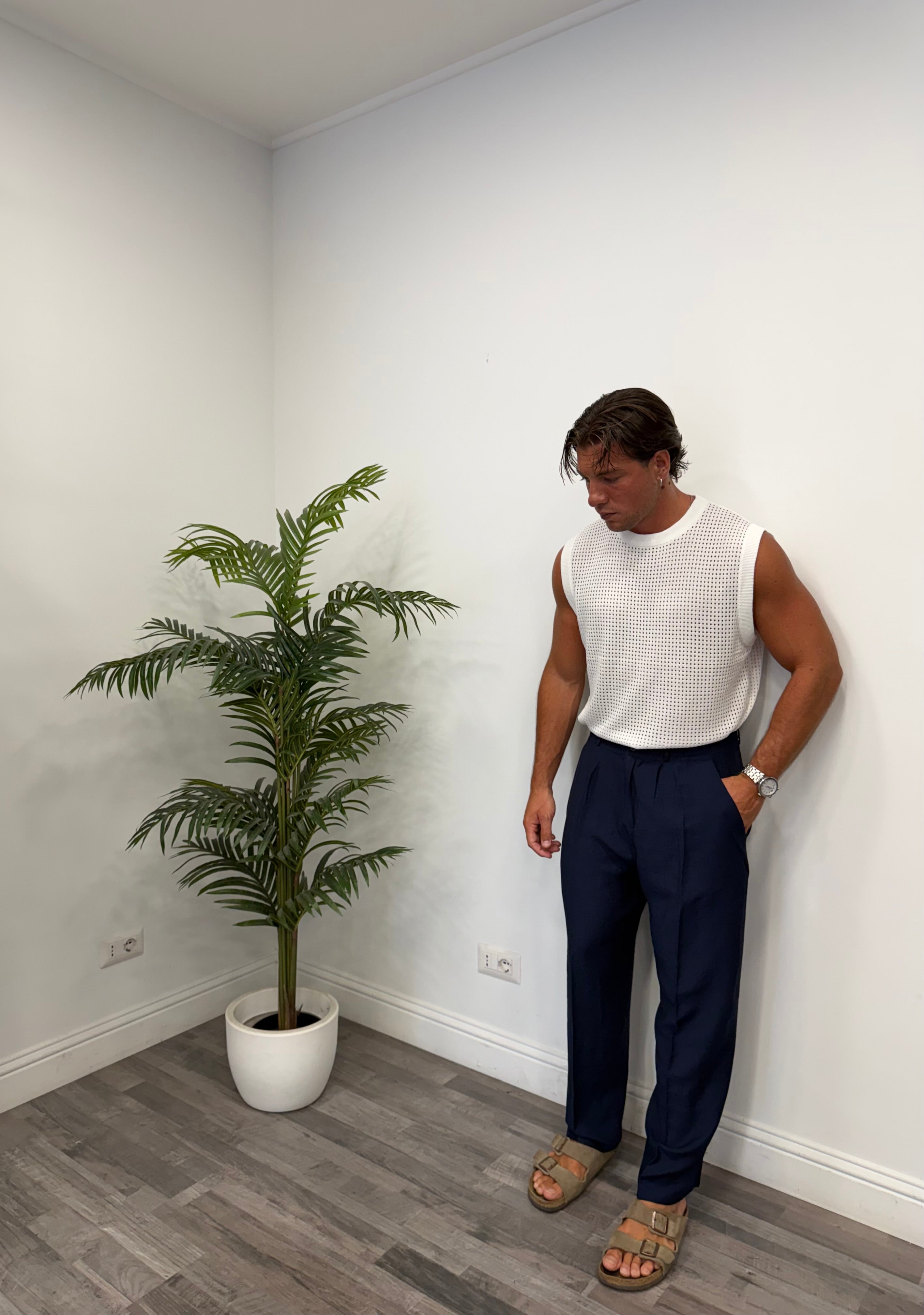 PANTALONI ELMAS IN LINO
