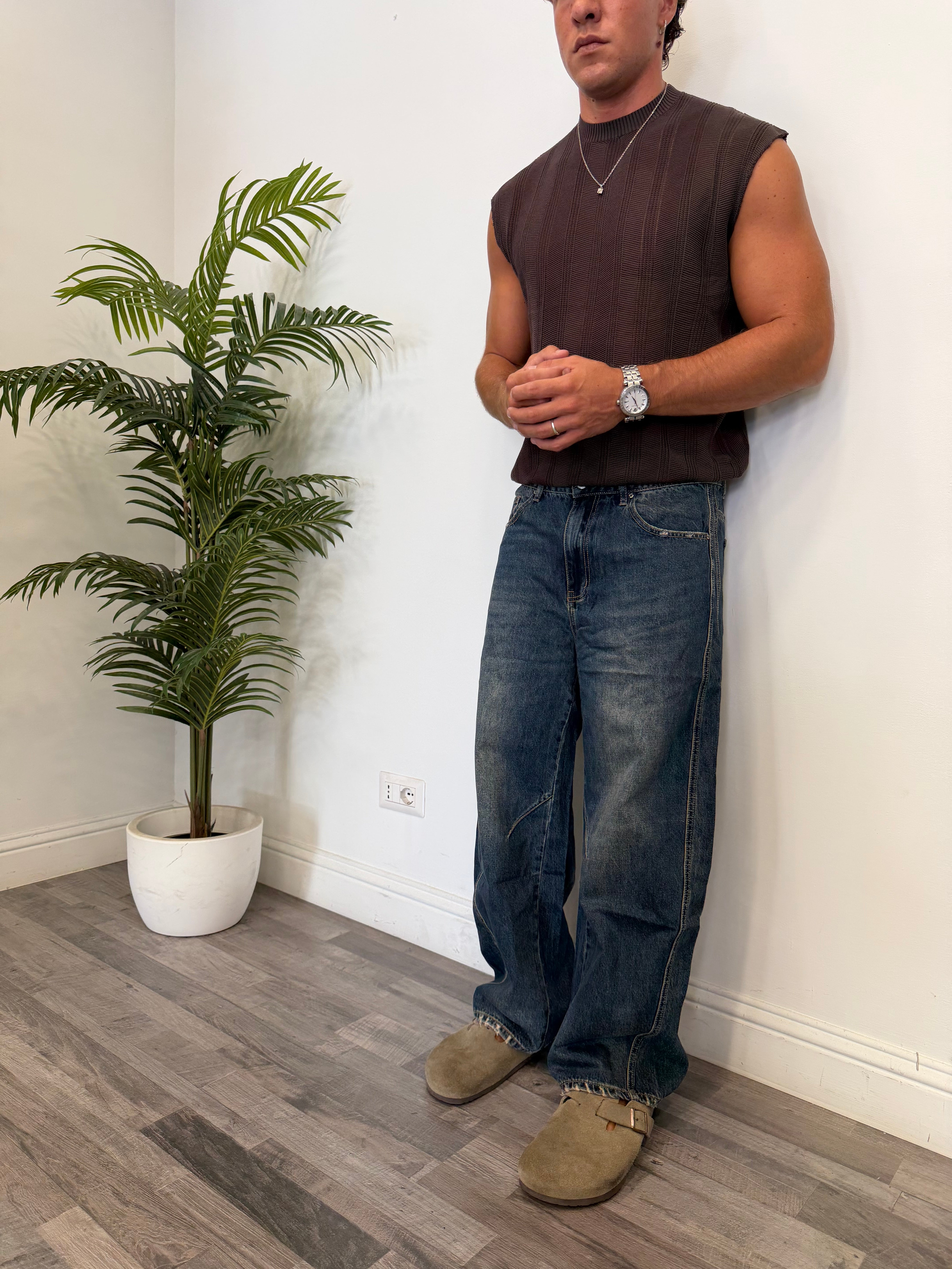 DENIM BAGGY BALLON SABBIATO