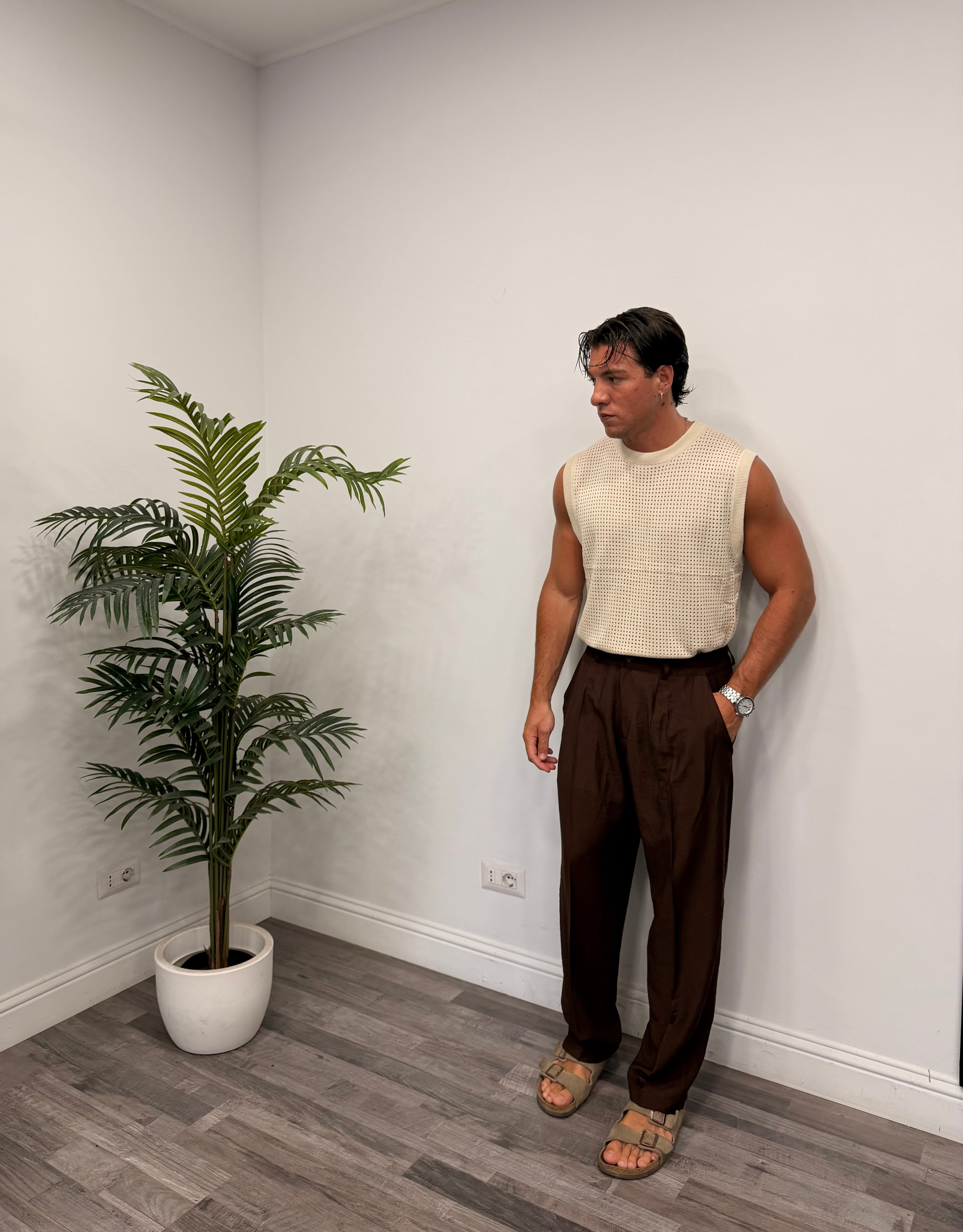 PANTALONI ELMAS IN LINO 880