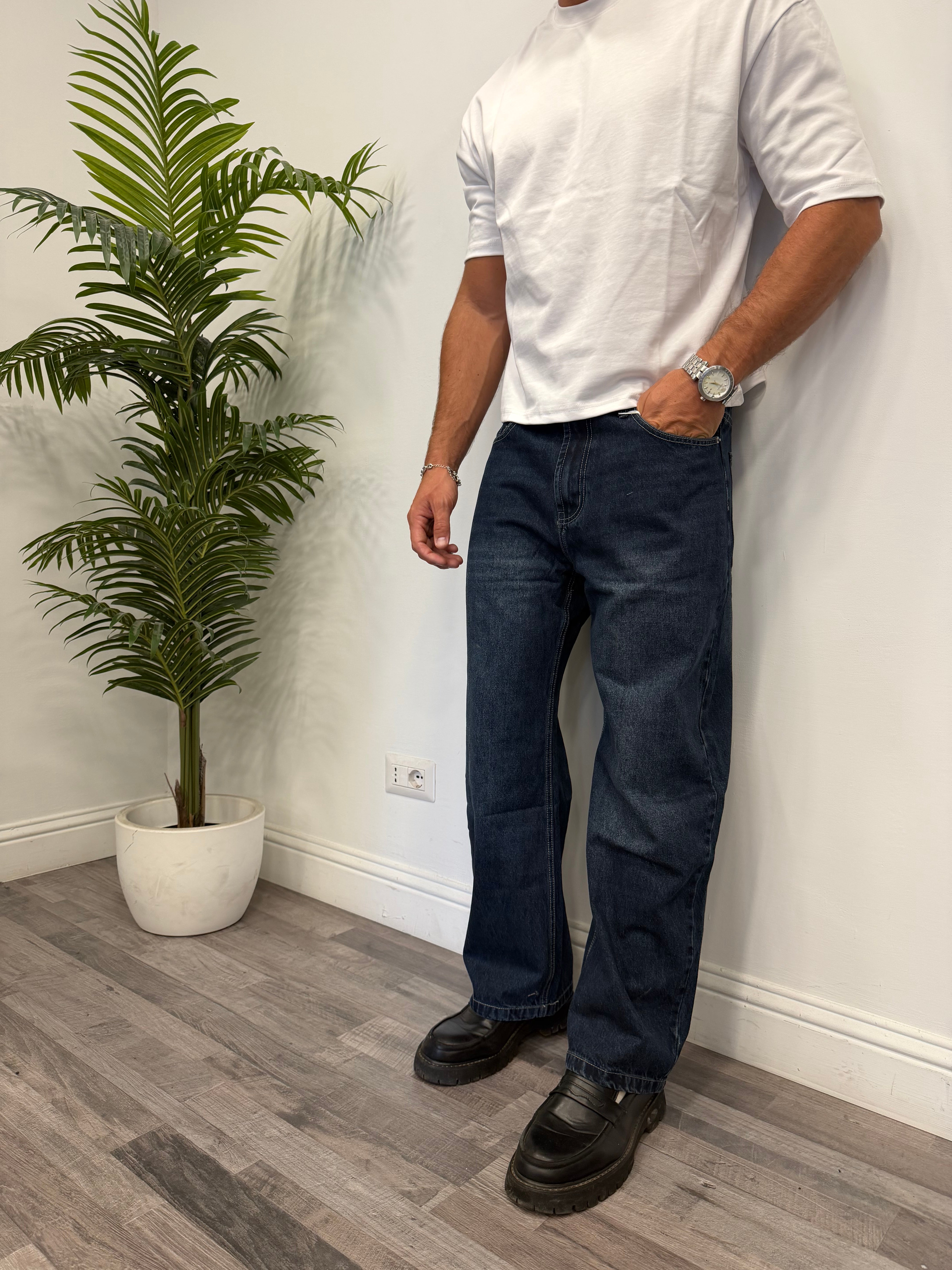 DENIM BAGGY SCURO