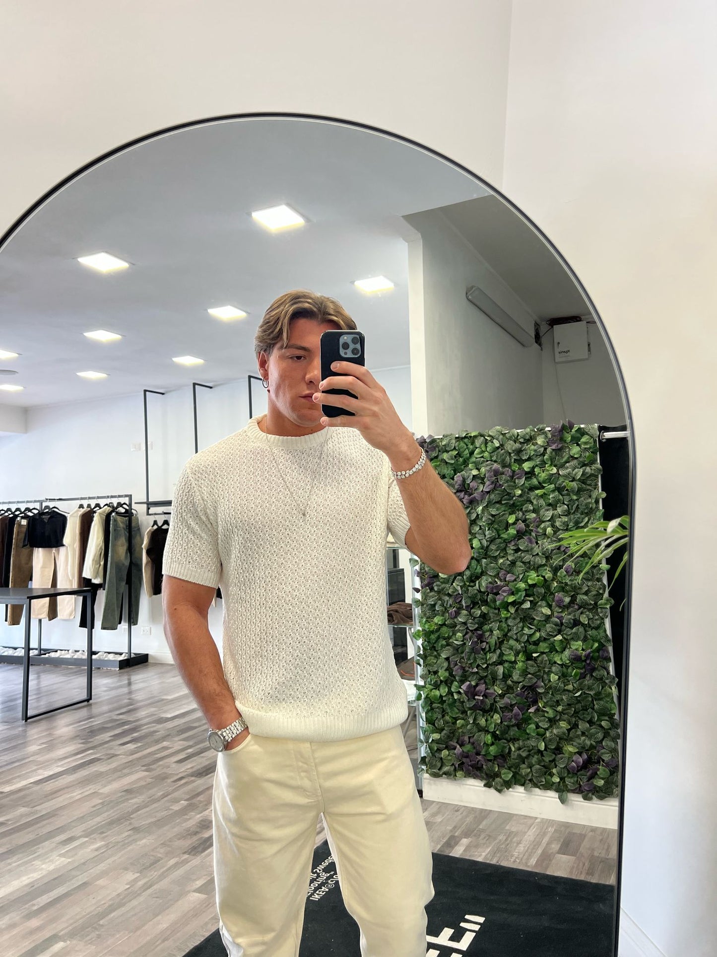 MAGLIA IN FILO PANNA